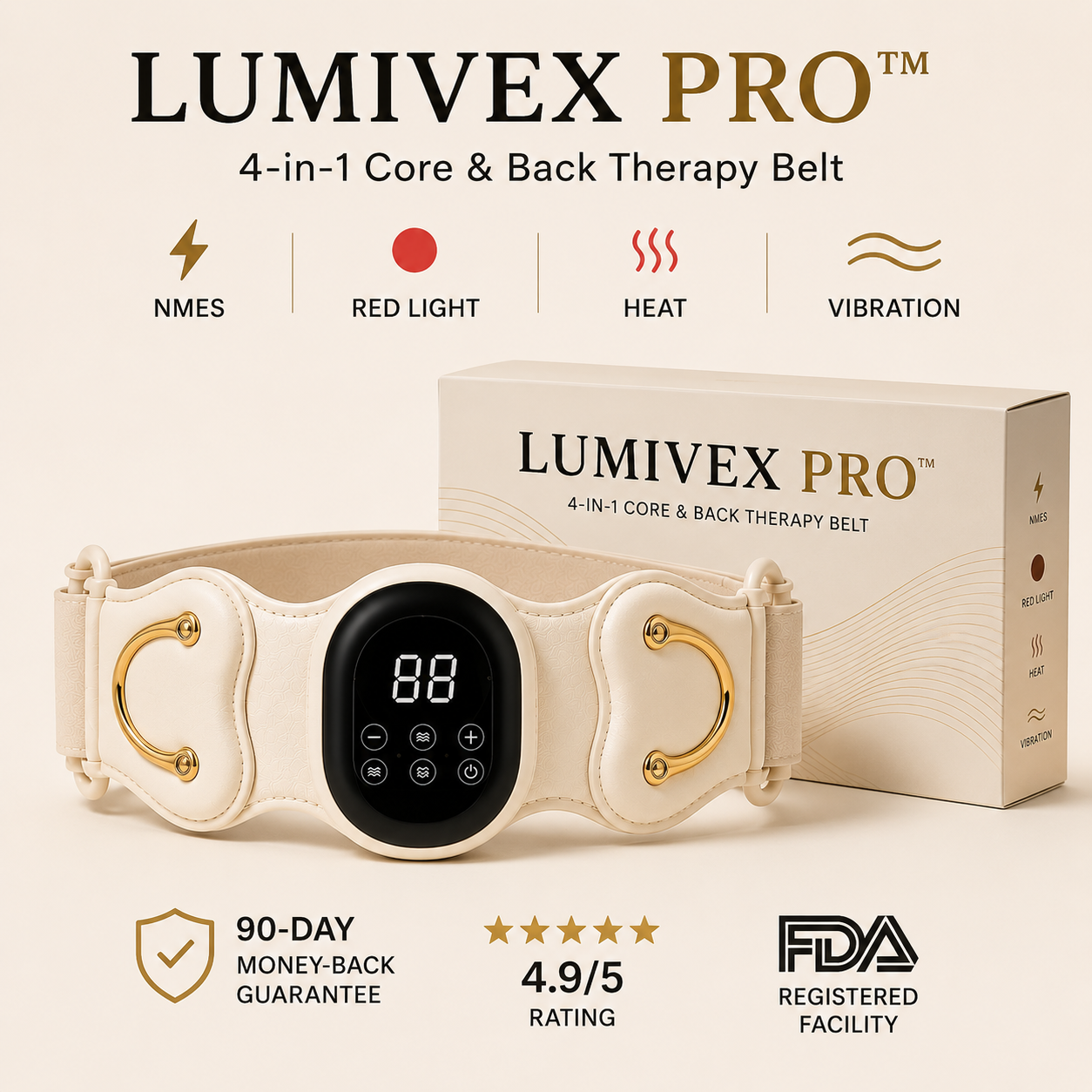 Lumivex Pro - 4-in-1 Core & Back Therapy Belt
