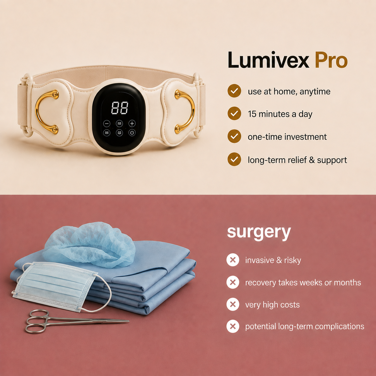 Lumivex Pro - 4-in-1 back therapy belt