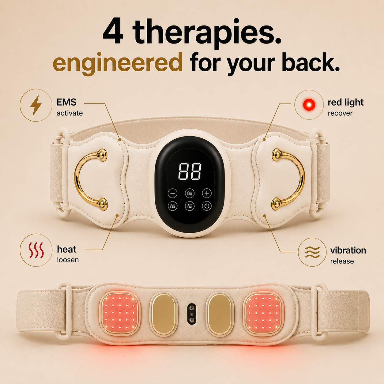Lumivex Pro - 4-in-1 back therapy belt