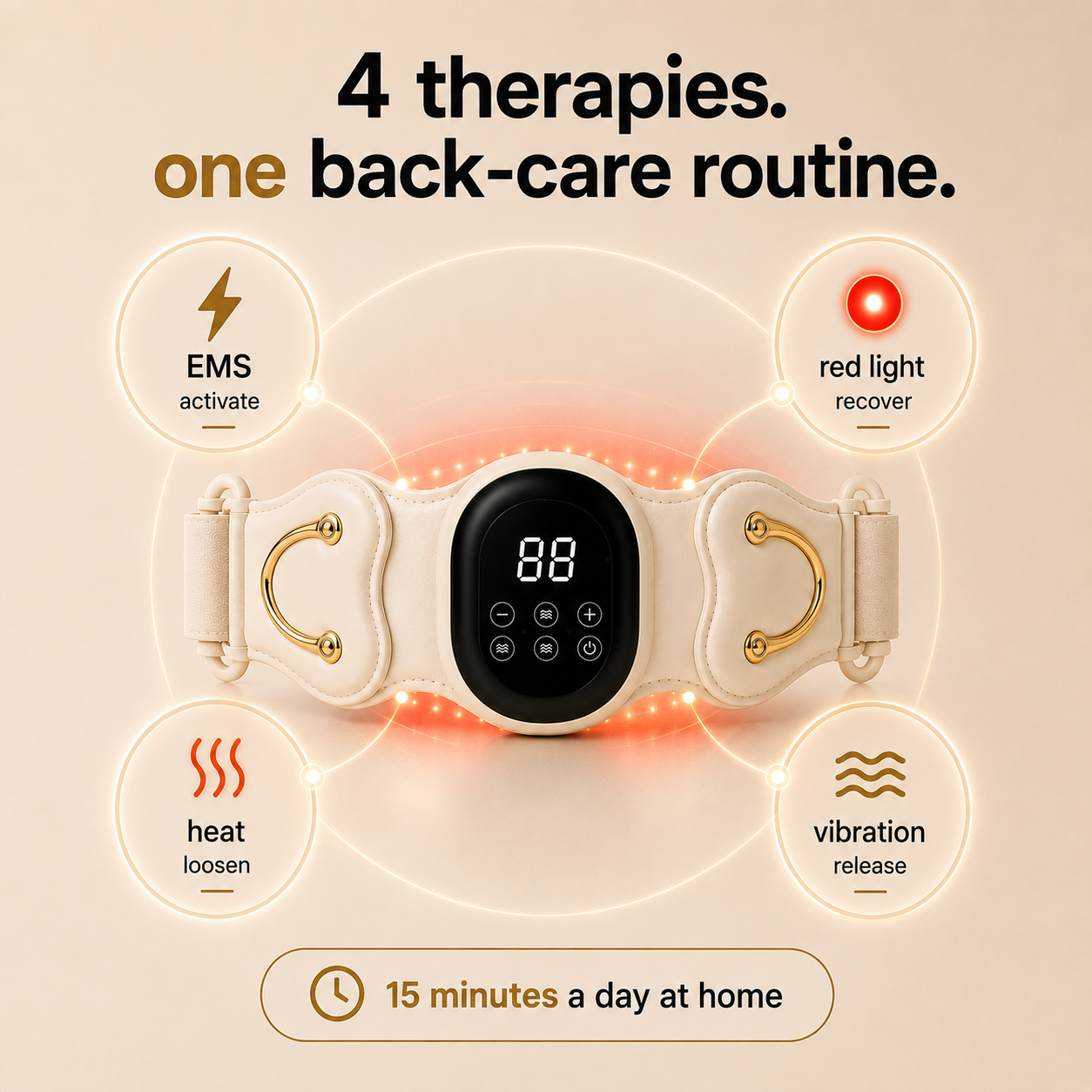Lumivex Pro - 4-in-1 back therapy belt
